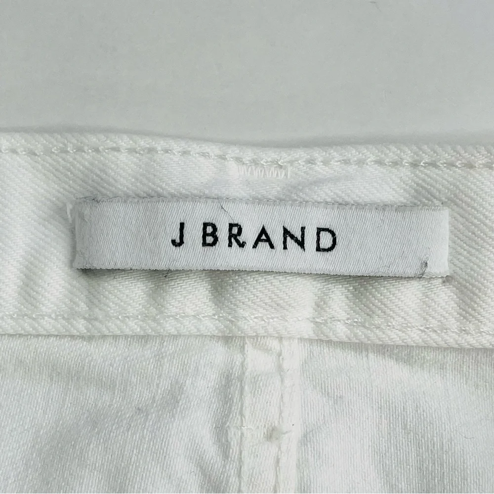 J Brand‎ Wynne high rise straight leg crop white cipher distressing  size 28
